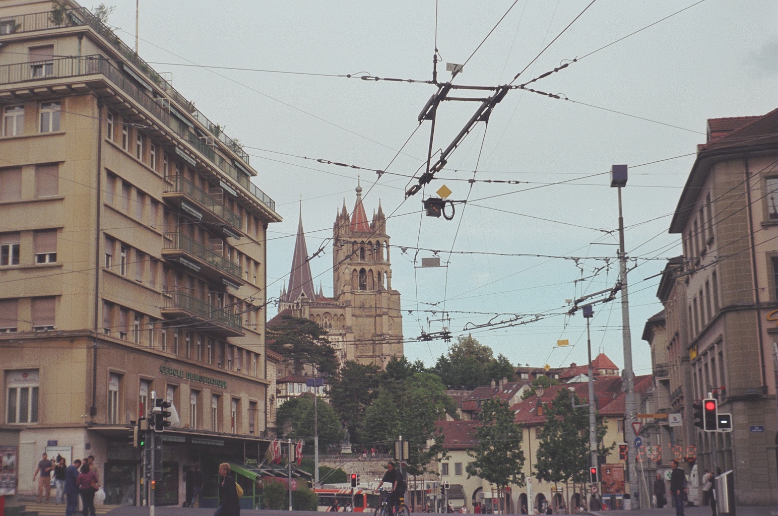 old town laussane looking to cathedral