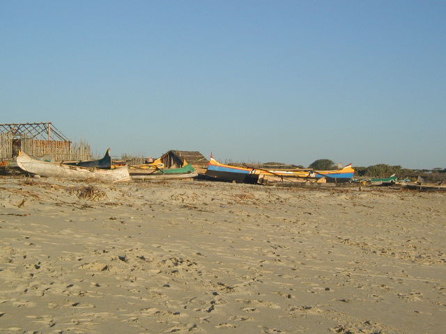 pirogues outside ampasilava village