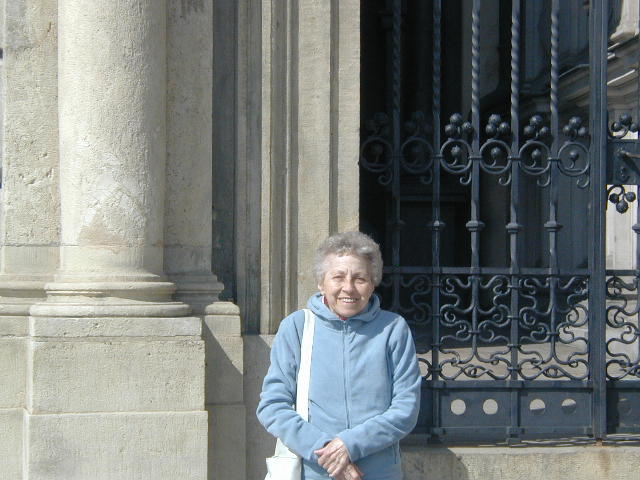 Mom in blue jacket