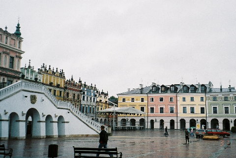 Zamosc town square with town hall