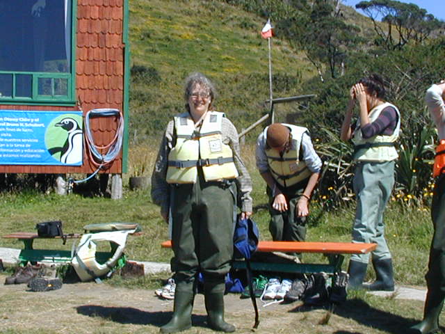 Miriam dressed for penguin watching