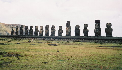 15 moai at tangariki